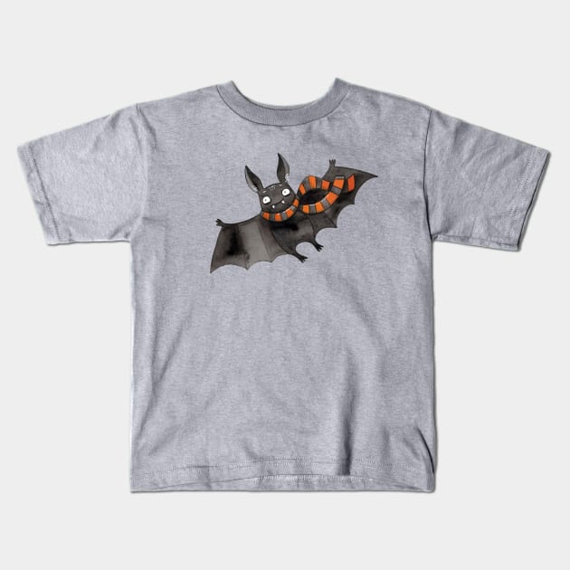 Cute watercolor bat Kids T-Shirt by kattymur